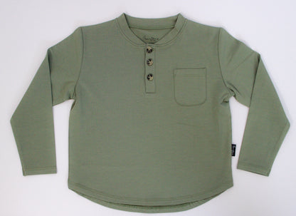 Moss Long Sleeve Pocket Henley