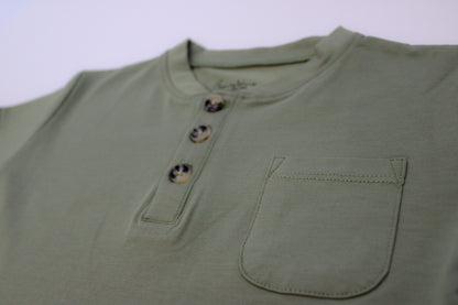 Moss Long Sleeve Pocket Henley