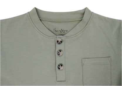 Moss Long Sleeve Pocket Henley