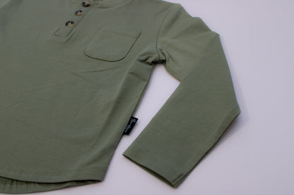 Moss Long Sleeve Pocket Henley