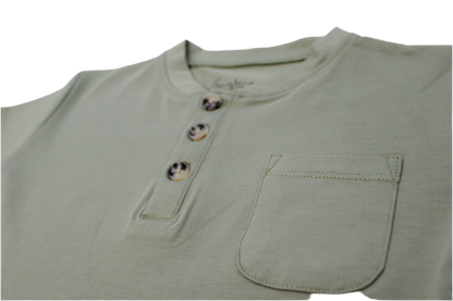 Moss Long Sleeve Pocket Henley